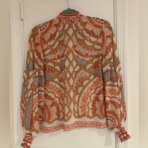 Boho-inspired Multicolor Paisley Blouse size L